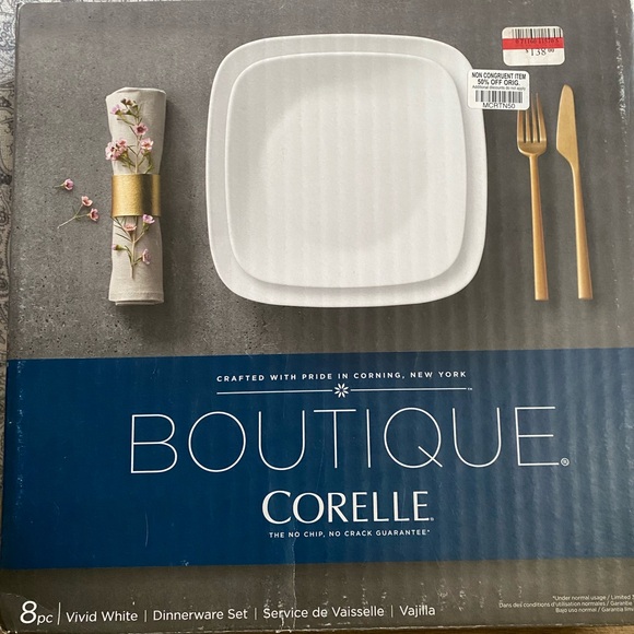 Corelle Piece Vivid White Salad and Dinner Plates Set